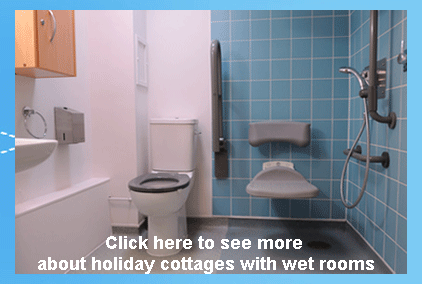 Self catering cottages, houses and log cabins with a wet room